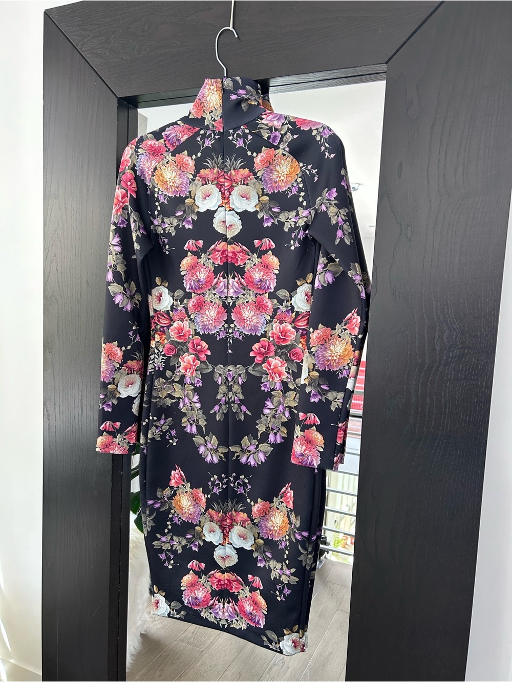 Zara Collection Floral Rose Print Dress Long sleeve turtle neck Size M
